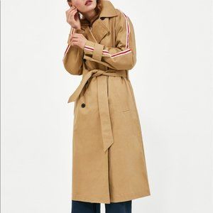 Zara trench coat with side stripes